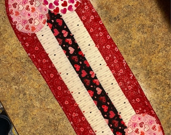 Valentine's Day table runner / dresser scarf 11" x 38"