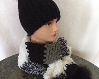 Set of winter hat and scarf