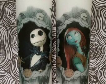 Nightmare Before Christmas Jack and Sally candle set Oogie is new this season
