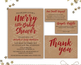 Holiday Christmas Baby Shower Invitation It S A Boy