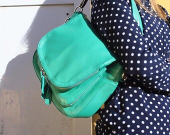 Leather Bag / Leather Handbag / Leather Messenger / Leather Shoulder Bag / Green Leather Bag / Green Leather Handbag / Green Messenger