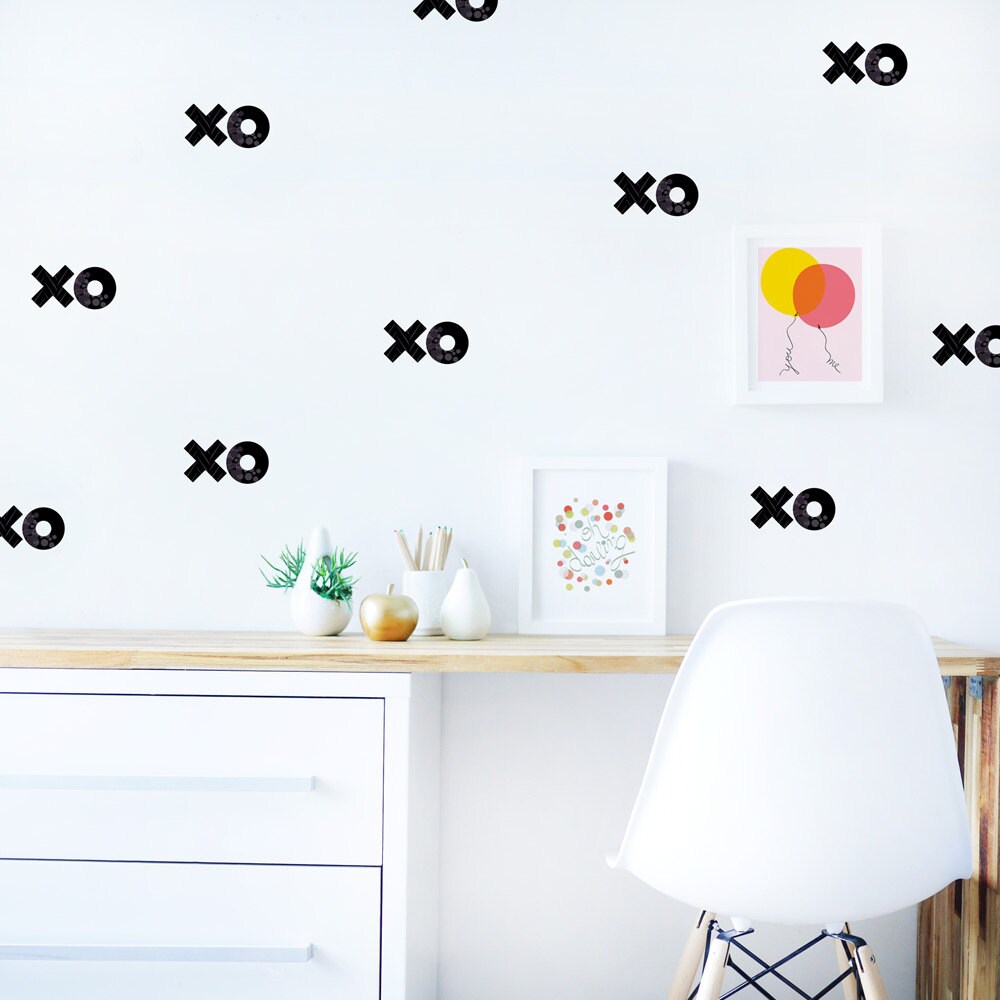 Xoxo Wall Decal Black Décor in Kids Room Fabric Wall Decal