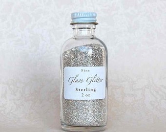 Silver GLASS GLITTER, Silver Fine Glitter, Sterling Silver Glitter, German Glass Glitter - Silver Glitter - Fine Silver Glitter