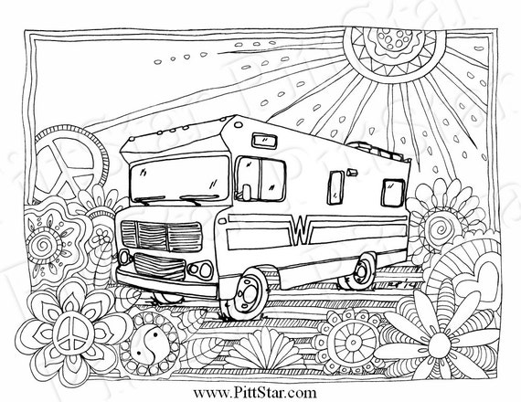 Instant Download Wimsical Winnebago Motorhome Printable