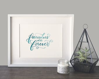 Families are forever watercolor printable 8x10