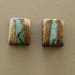 Square Turquoise Cabochons, Royston natural ribbon turquoise, 15x12x6mm rectangle, green color, hand-cut turquoise cabochon