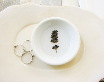 Lavender Ring Dish, Purple Flower Ring Dish, Jewelry Storage, Ring Dish, Nature Bowl, Trinket Holder, Naturalist Gift, Small Organizer