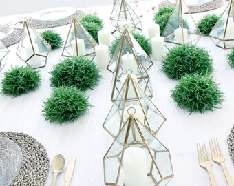 Geometric Terrarium Planter | Indoor Greenery Plant Container | Glass Hanging Pot | Modern Geo Terrarium Display