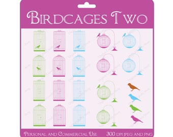 INSTANT DOWNLOAD Digital Scrapbook Embellishments and Clipart Birdcages Two Collection