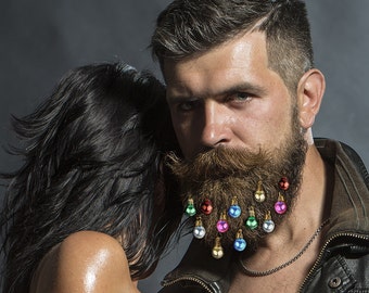 Beard Ornaments Beard Clips 12 piece 15mm The Official Creator of the Christmas Beard Clip Beard Ornaments Beard Art Baubles