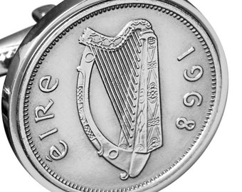 1960 Irish Sixpence Pendant | Handmade Irish Coin Cufflinks
