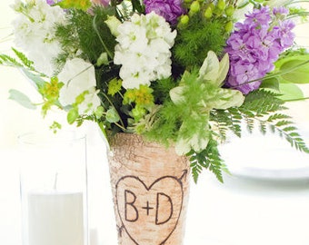 Personalized Birch Vase Wedding Gift Christmas Present (item E10189)