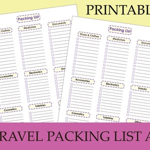 packing list etsy
