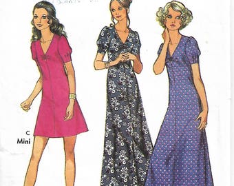 Sewing pattern - Dress Pattern - MiniDress Pattern - Women Sewing Pattern, Size 14, Bust 36" - vintage pattern