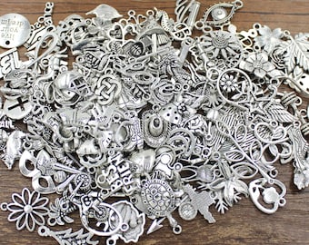 100pcs LIQUIDATION Assorted Antique Silver Charms Much Cheaper Price