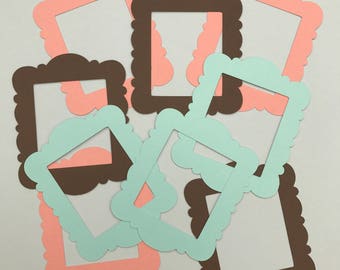 Ornate frames - Frame card shapes - Green frames - Pink frames - Brown frames - Cardmaking - Scrapbooking - Journalling - Planner -Pack of 9