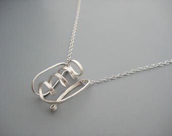 Biology Necklace - minimalist protein structure on delicate sterling silver chain, scientist jewelry, science teacher gift