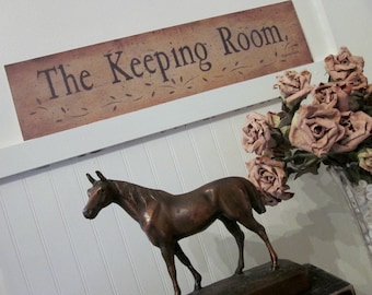The Keeping Room, Rustic Folk Art Print by Donna Atkins, word print