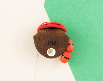 Headphones Organizer, Earbud Earphone Organizer, Earphone Holder, Cable Holder, Earphone Winder, gift for him