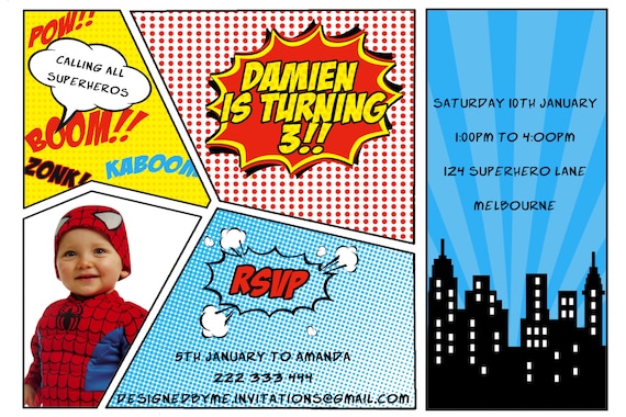 Free Printable Superhero Birthday Invitation Templates 8