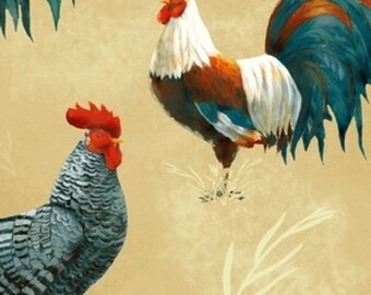 Rooster's Crow Multi Roosters/Newcastle Fabric