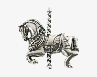 Vintage James Avery Sterling Silver Carousel Horse Brooch