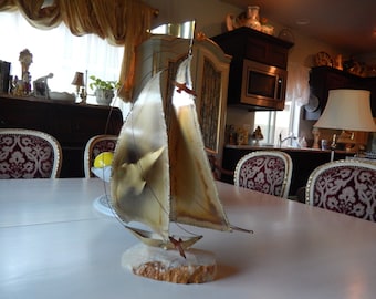 BOAT SCULPTURE Signed YOSI