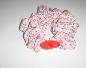 fabric hair scrunchie liberty Ladybug motif