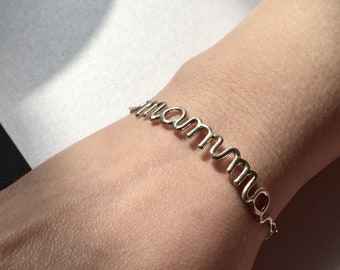 Custom Silver bracelet with writing