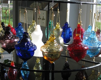 Mold blown glass Acorn Ornament suncatcher