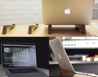 Stand for MacBook Pro & MacBook Air <Original> Laptop Stands.Apple Accessories.Oak Nature.FLinders Design. Buy Good Gift.