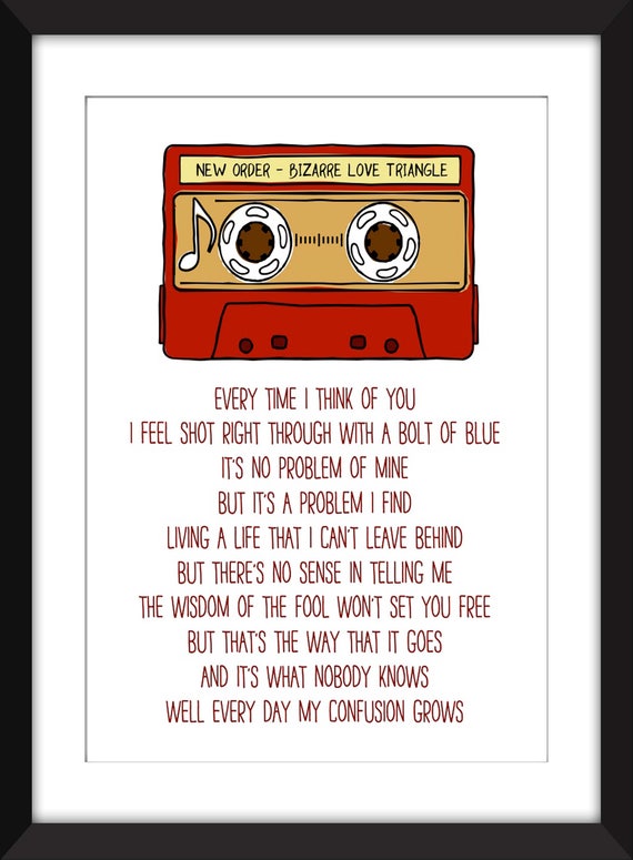 New Order Bizarre Love Triangle Lyrics Unframed Print