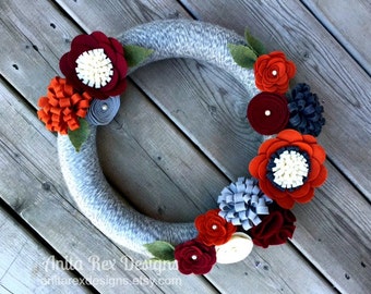 Fall Yarn Wreath, Fall Wreath