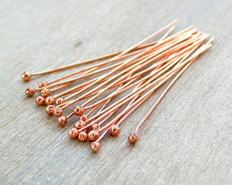 Copper Ball Head Pin - Copper Headpins - Copper Findings - Jewellery Making Supplies - Raw Copper Headpins - Headpins