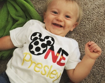 Mickey first birthday shirt