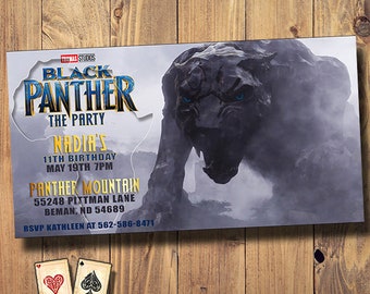 Panther Mountain Invitation, Black Panther Birthday, Avengers, Superhero Birthday Party, Infinity War Printable, Printable Party Invitation