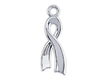 Sterling Silver Awareness Ribbon Charm