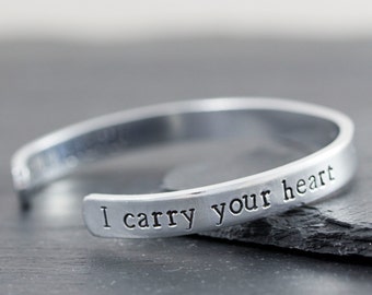 Personalized Remembrance Gift - Memorial Bracelet - Condolence Gift - I Carry Your Heart - In Loving Memory Jewelry - Bereavement Gift