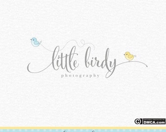Premade Bird Logo, Photography Logo, Whimsical Logo, Watercolour logo, Birds logo, Baby Logo, Nature Logo, Business Logo, Watermark