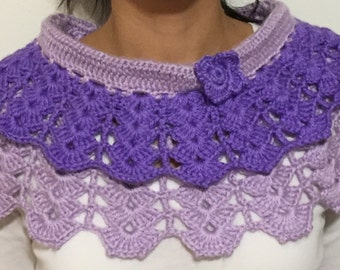 OneTimeKnit Purple Double Layer Scarf