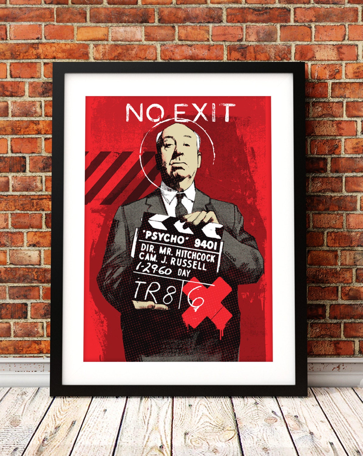 Alfred Hitchcock portrait print Alfred Hitchcock art print