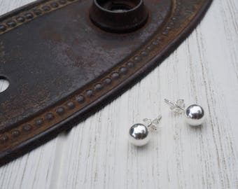 Silver Ball Earrings / Sterling Silver Ball Stud Earrings / Sterling Silver Ball Studs / Everyday Earrings / Classic Simple Jewelry / Emma