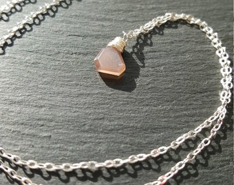 Chocolate Moonstone layering necklace