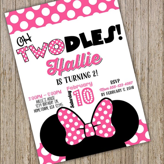 Minnie Mouse Invite 2nd Birthday Minnie invitations