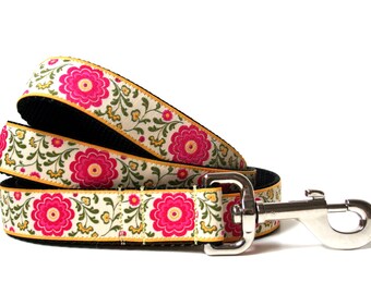 Flower Dog Leash 1" wide Spring Dog Leash