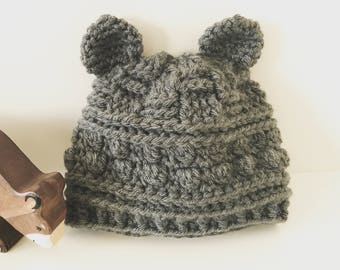 Chunky Bear Ear Hat - newborn, baby, toddler sizes