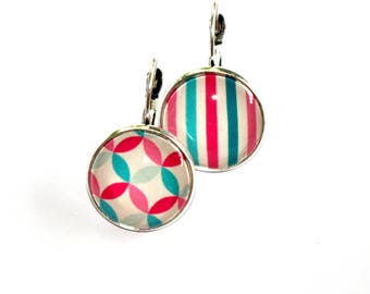 Earrings round geometric patterns