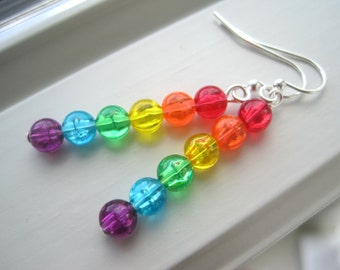 Rainbow Earrings - Rainbow Jewelry - Long Earrings - Pride Jewelry - Gay Pride Earrings - LGBT Jewelry - Bright Jewelry - Gift for Her