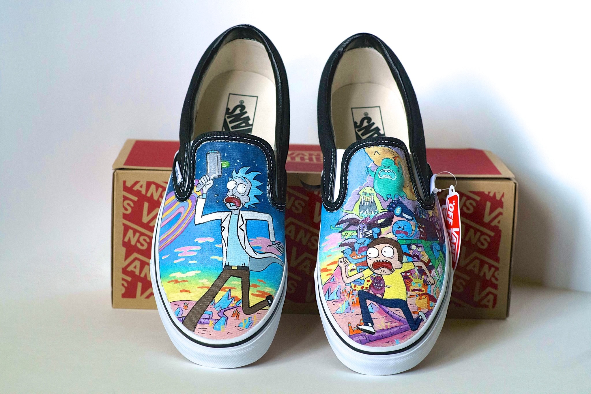 Custom Hand-Painted Vans Shoes: Rick and Morty