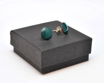 Jade green enamel stud earrings